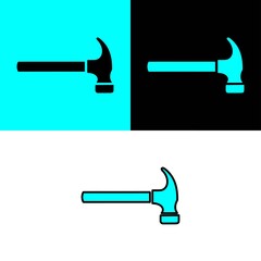 Hammer icon with three style