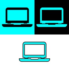 Laptop icon with three style