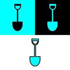 Shovel icon with three style