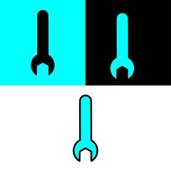 Wrench icon with three style