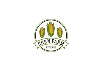 logo for corn farming or corn products with sweet corn illustration