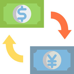money exchange flat icon