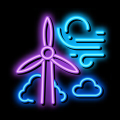 high wind energy mill neon light sign vector. Glowing bright icon high wind energy mill sign. transparent symbol illustration