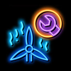 windmill repair neon light sign vector. Glowing bright icon windmill repair sign. transparent symbol illustration