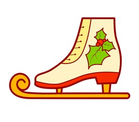 Christmas cartoons clip art . Skates clipart vector illustration