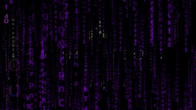 Matrix purple alphabe