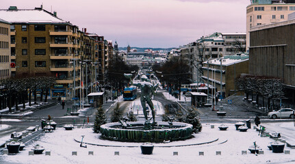 Obraz premium Göteborg cityscape in winter Gothenburg 