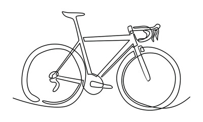 Continue line of mountain bike vector illustration