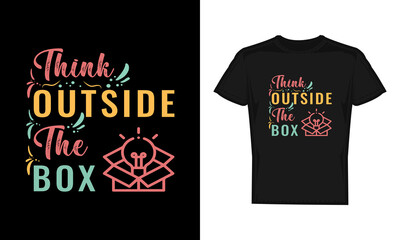 Naklejka premium Think Outside the Box - Colorful Tshirt