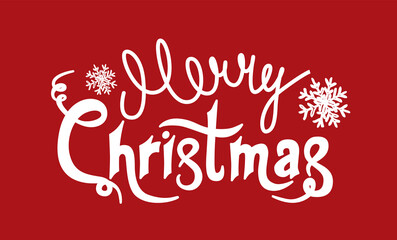 Merry Christmas hand lettering calligraphy, vector.