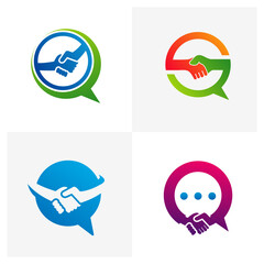 Set of Chat Deal logo vector template, Creative Deal logo design concepts