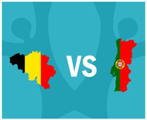 European football 2020 Round of 16.European soccer final.Belgium vs Portugal Map
