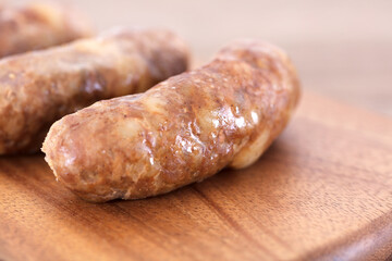 Homemade sausage close-up