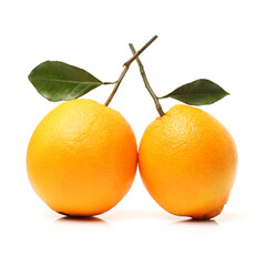 Orange fruit on the white background