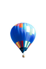 Fototapeta premium Striped hot air balloon isolated on white background.