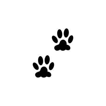 cat footprint icon set vector sign symbol