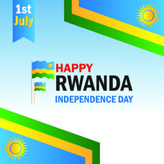 Fototapeta premium Happy Freedom Day Rwanda 1st Of July