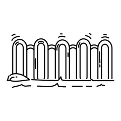 Playground kids fences,playing,children,kindergarten. hand drawn icon set, outline black, doodle icon, vector icon.