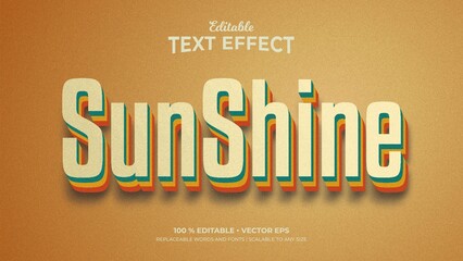 Retro Text Effects, Editable Text Style - Sunshine