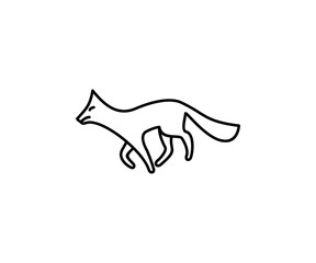 Minimalist, line art fox logo design vector illustration
