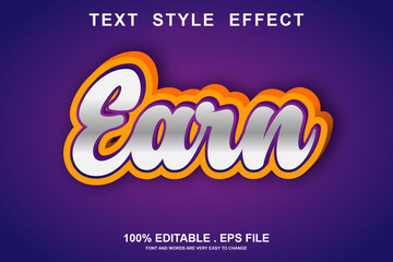 earn text effect editable