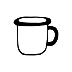mug icon. hand drawn doodle. vector, scandinavian, nordic, minimalism, monochrome. cup, drink.