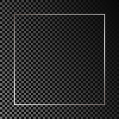 Silver glowing square frame