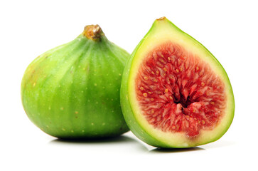Ripe figs on a white background