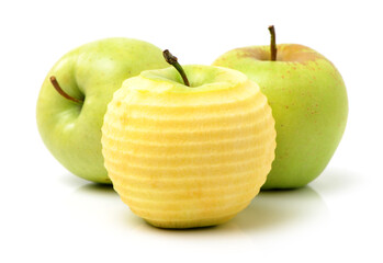 Green apples isolated on white background