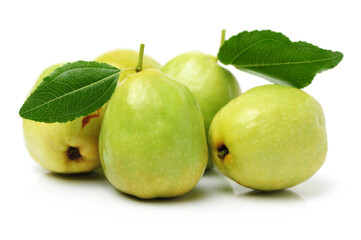 Pink guava isolated on white background