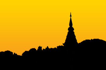 Obraz premium Temple Thailand Landmarks and Silhouette, , Travel Attraction and Background