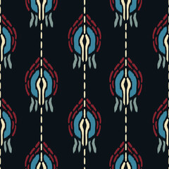 Ikat seamless pattern as cloth, curtain, textile design, wallpaper, surface texture background. Black and white.Vector EPS10