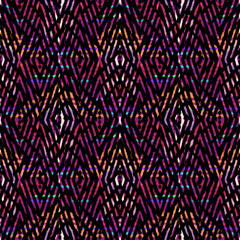 Ikat seamless pattern as cloth, curtain, textile design, wallpaper, surface texture background.