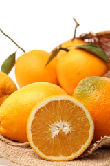 Orange fruit on the white background