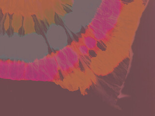 Acryl Stroke. Brown Art Landscape. Tie-Dye