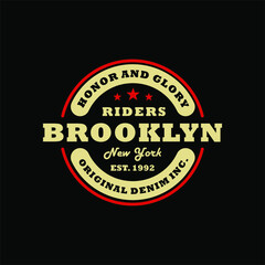 Brooklyn Riders New York Original Denim Typography t Shirt Design