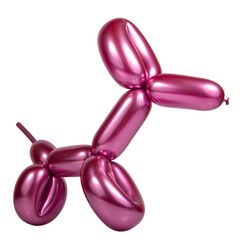Pink bright balloon dog isolated on the white background