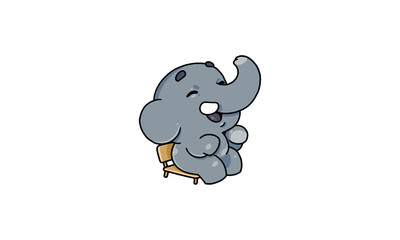 Sitting Elephant Character RG