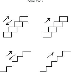 stairs icons  set isolated on white background. stairs icon thin line outline linear stairs symbol for logo, web, app, UI. stairs icon simple sign.