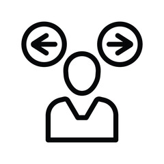 Direction, decision icon