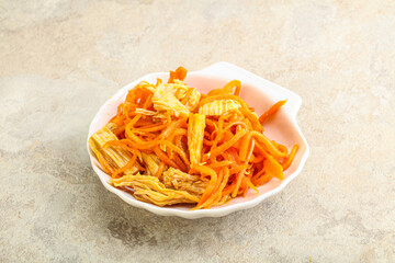 Korean soy asparagus with carrot