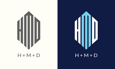 Initial HMD Letter Combination Logo