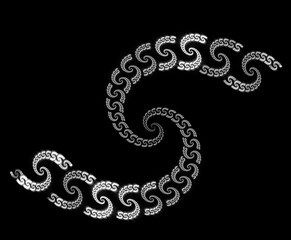 Abstract fractal spiral on black background