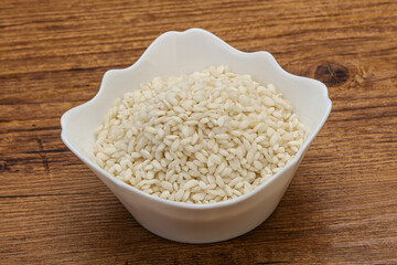 Raw arborio rice for Risotto