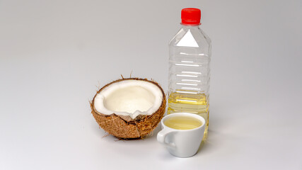 Coconut oil with a half of a coconut