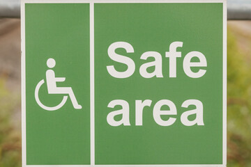 Disabled passenger safe zone sign