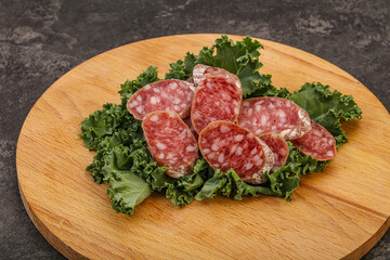 Iberian pork Fuet sausage slices