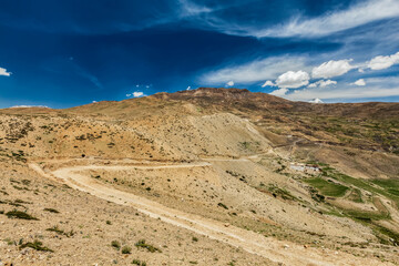 Gete village and Spiti valley in Himalayas. Spiti valley, Himachal Pradesh, India