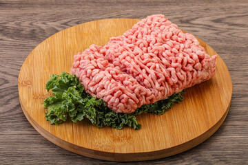 Raw pork minced meat for cooking