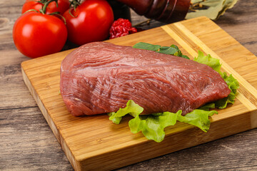 Raw beef piece for cooking